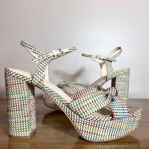 Marc Fisher Woven Block Heel Sandals